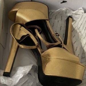 Aldo gold heels